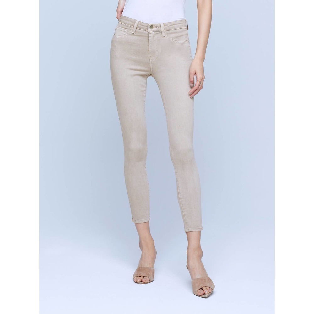 New L'agence Margot High-Rise Skinny Jeans Stretch Denim Biscuit Size 32